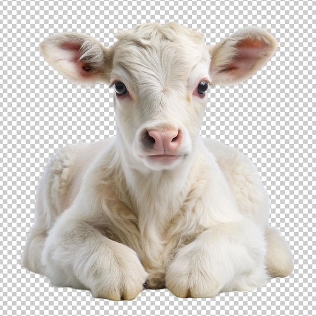 PSD newborn calf with silky white hairs