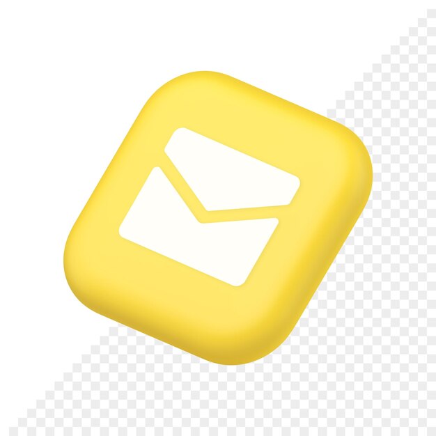 Newsletter inbox chat message button remotely communication digital notification 3d isometric icon