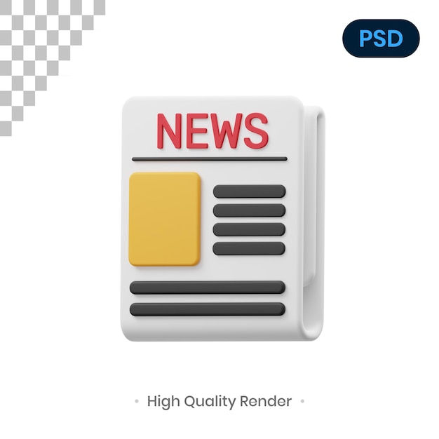 Newspaper 3D Render Illustration Premium Psd