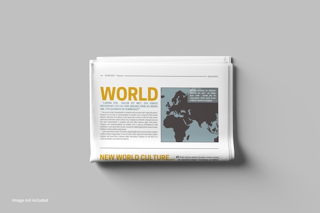 Newspaper Photoshop Mockup Top View