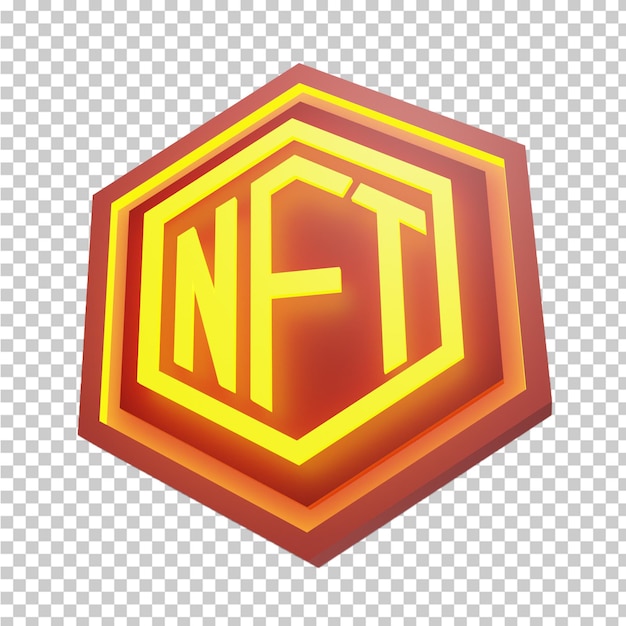 NFT 3d logo high resolution non fungible token blockchain