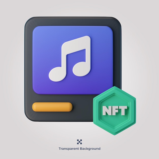 Nft audio 3d icon illustration