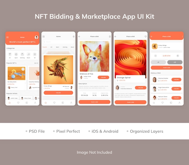 NFT Bidding amp Marketplace App UI Kit