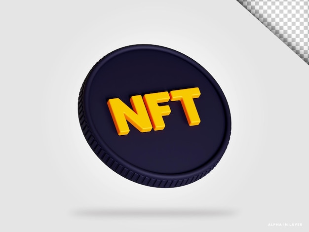 NFT coin 3d rendering isolated