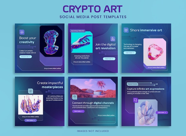 PSD nft and crypto art social media banner templates for instagram and facebook