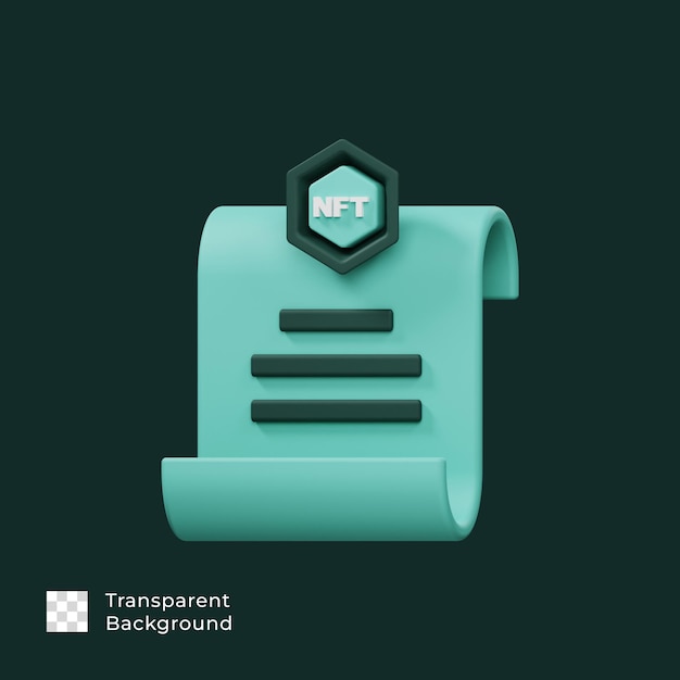 PSD nft document 3d icon