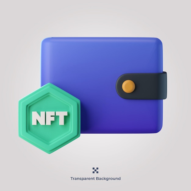 Nft wallet 3d icon illustration