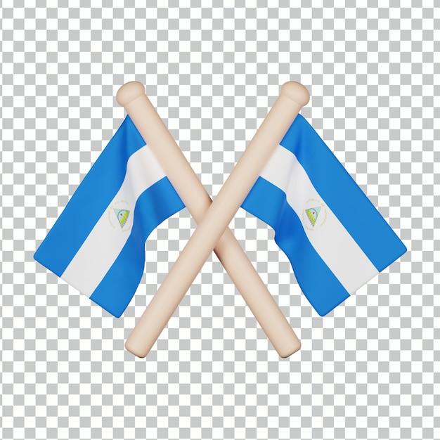 Nicaragua Flag 3D Icon