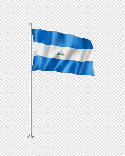 Nicaragua flag 3D illustration isolated on white