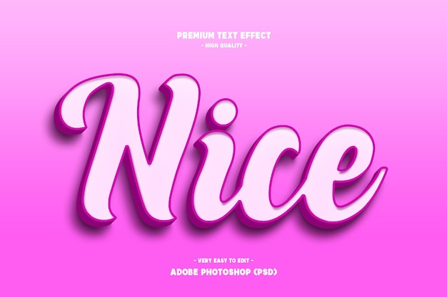 Nice 3d text style effect, pink font alphabet