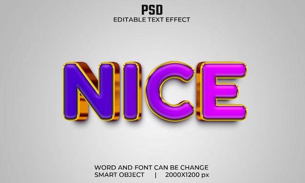 Nice colorful 3d editable text effect Premium Psd with background