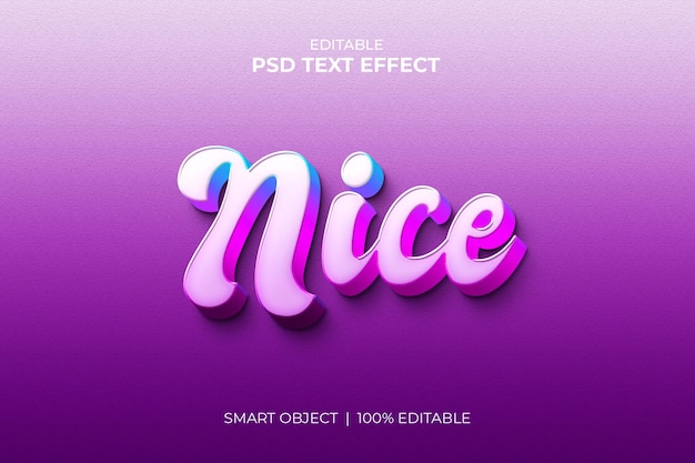 Nice Colorful editable 3d text effect mockup Premium PSD