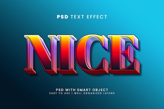 Nice editable 3d text effect with simple and nice text style