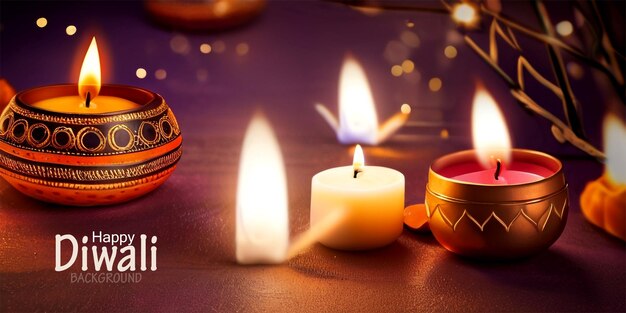 Nice happy diwali occasion background with diya design