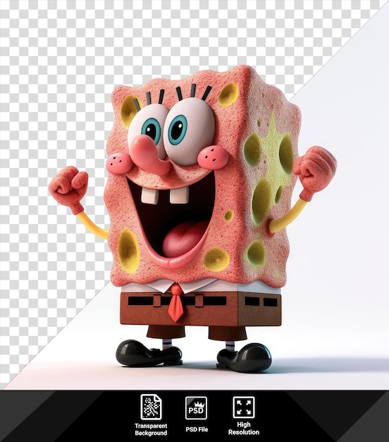 nice patrick star themed cartoon character with an open mouth and pink tongue accompanied by a black wheel and shadow