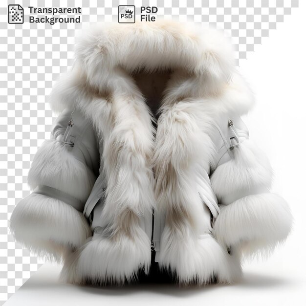 nice white fur coat on a mannequin