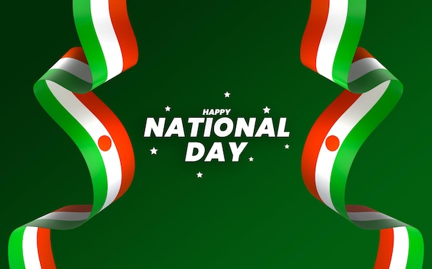 Niger flag element design national independence day banner ribbon psd