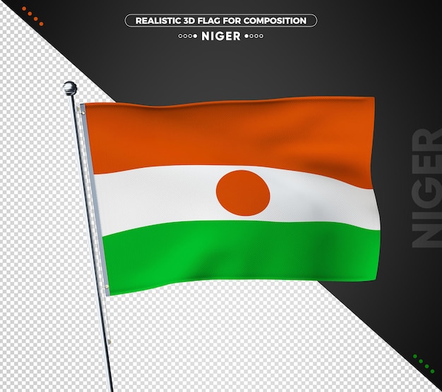 Niger flag with realistic texture