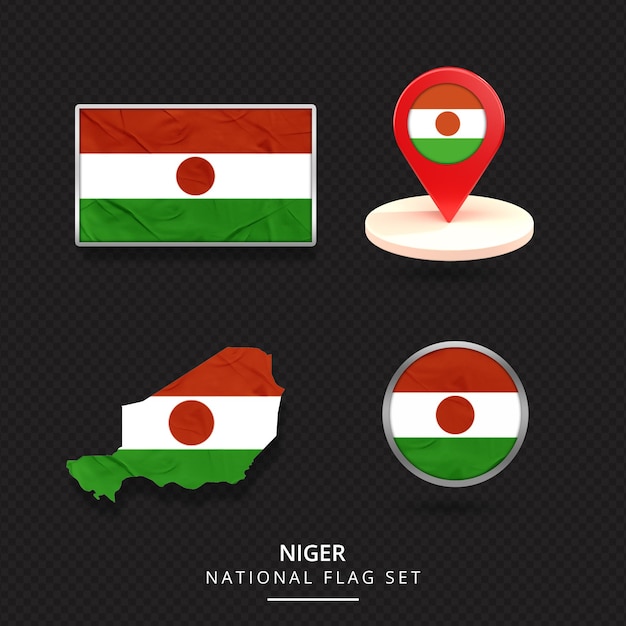 Niger National Flag map location element design