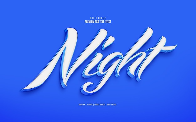 Night blue editable premium psd text effect