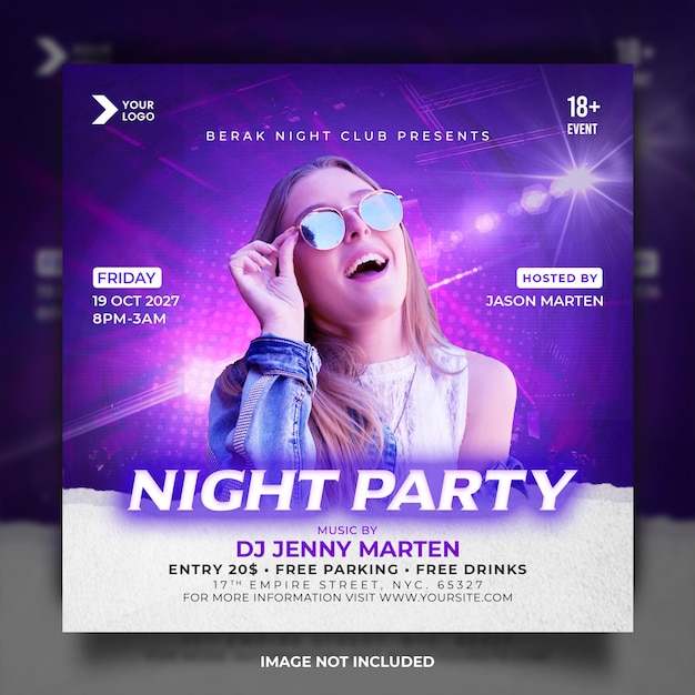 Night Club DJ Party Flyer Template