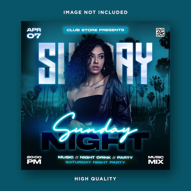 Night club flyer template design