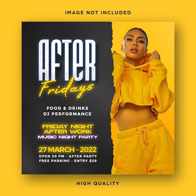 Night club flyer template design