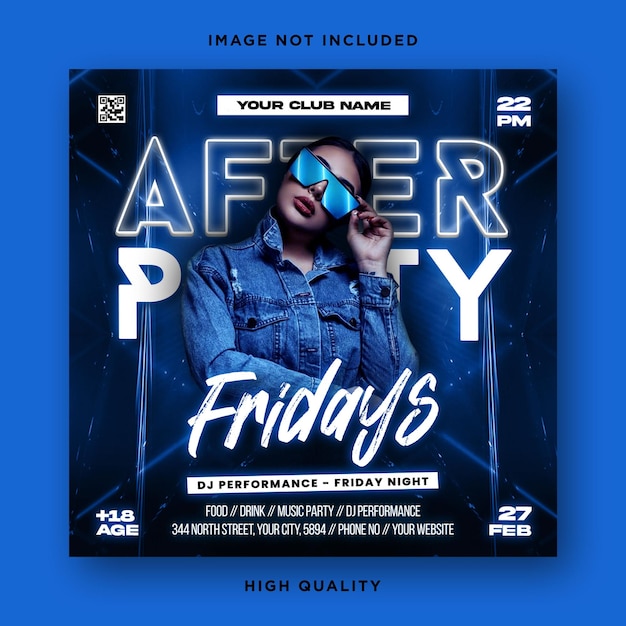 Night club flyer template design