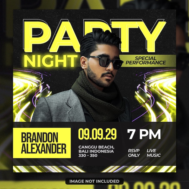 Night club party event poster design