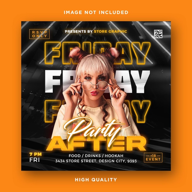 Night club party flyer poster template