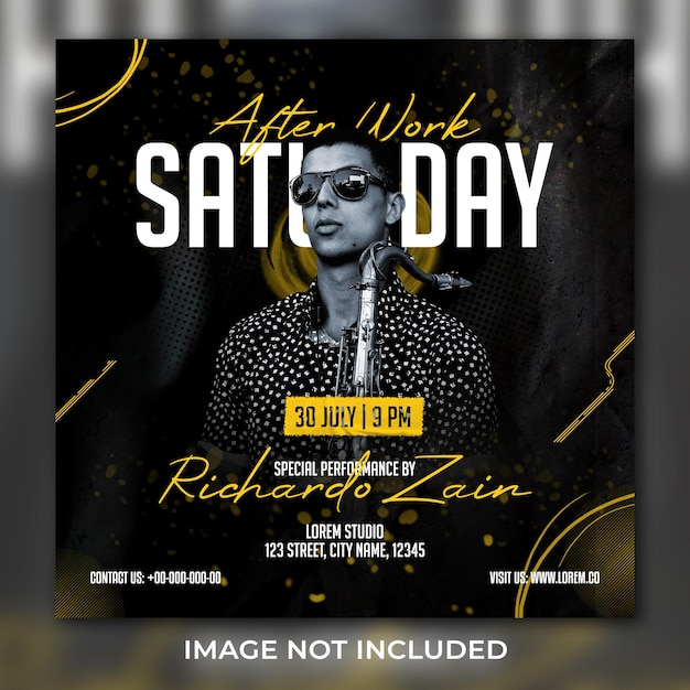 Night club party flyer social media post template banner