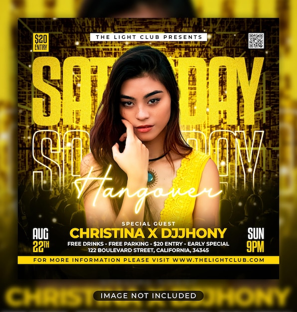 Night club party flyer social media post and web banner