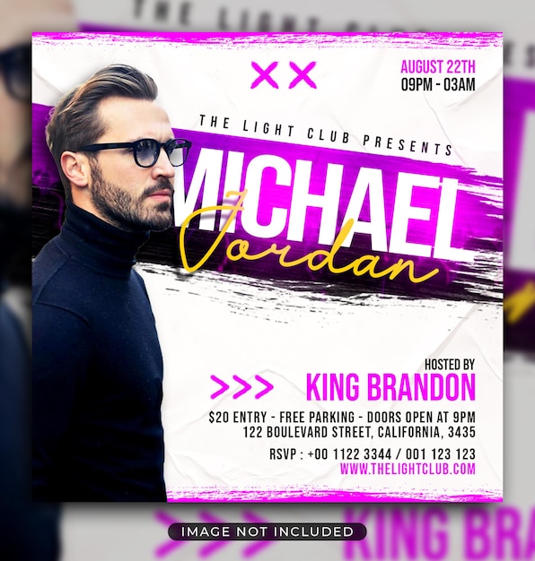 Night club party flyer social media post and web banner