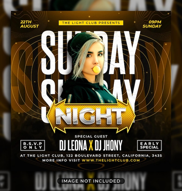 Night club party flyer social media post and web banner