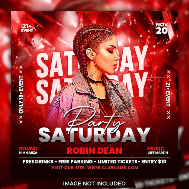 Night club party flyer social media post