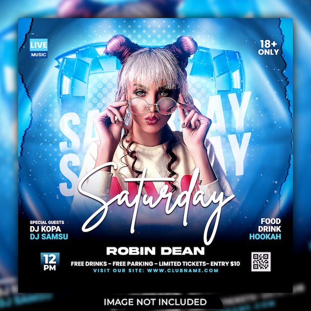 Night club party flyer social media post