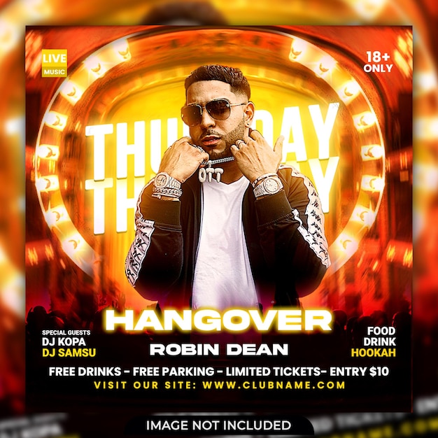 Night club party flyer social media post