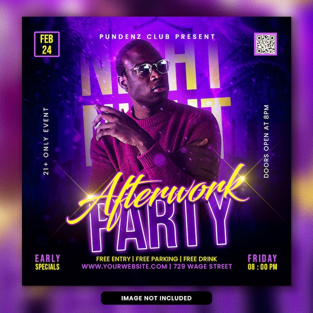 Night club party flyer social media post