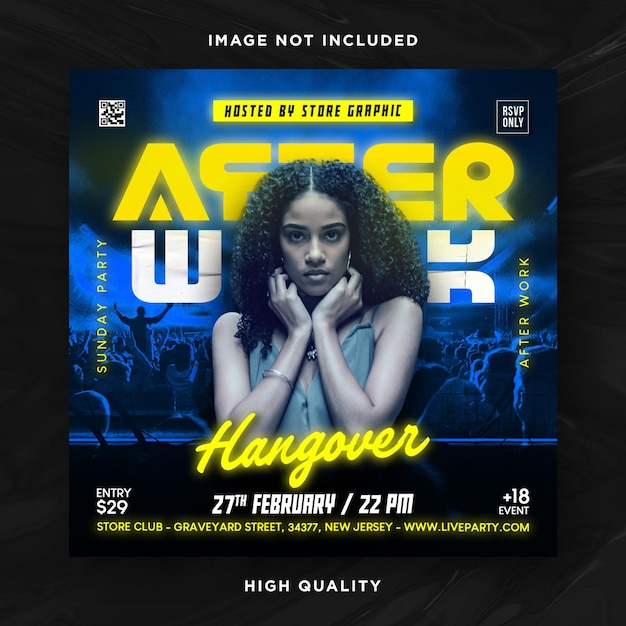 Night club party flyer template design