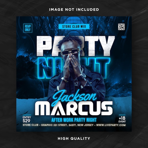 Night club party flyer template design