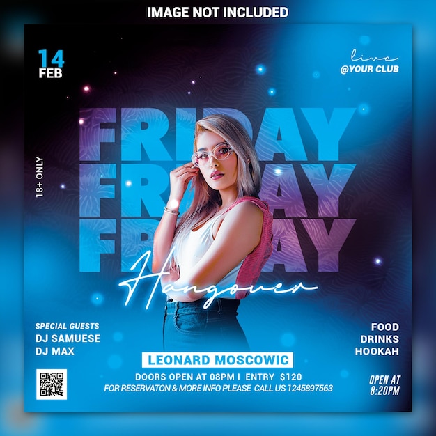 Night club party flyer template  and social media post Premium Psd