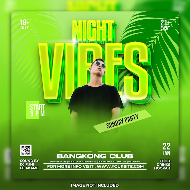 Night club party flyer template