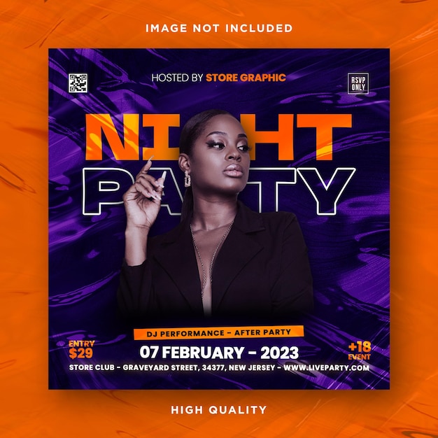 Night club party flyer template