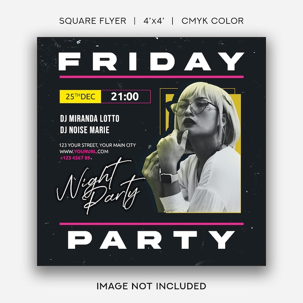 Night Club Party Square Poster