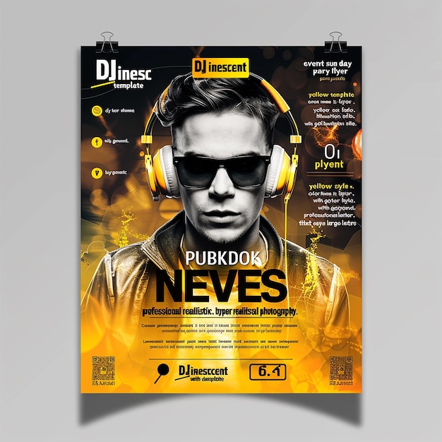 PSD night music dj party social media poster flyer design