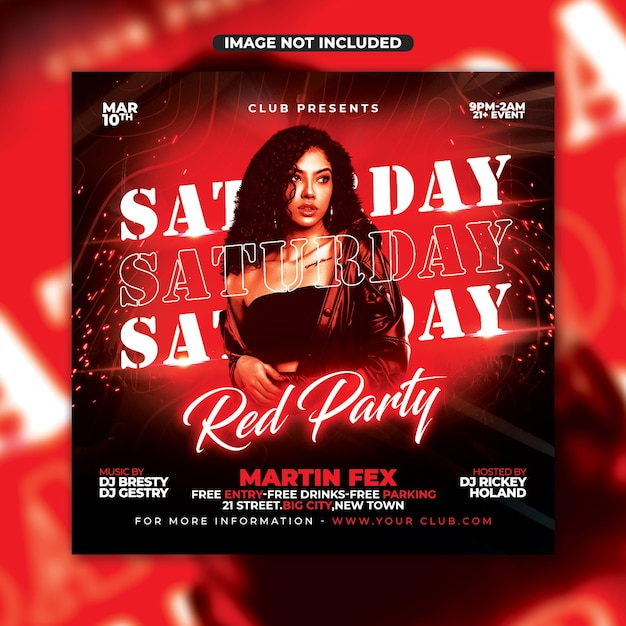 night party club dj flyer template designs PSD File