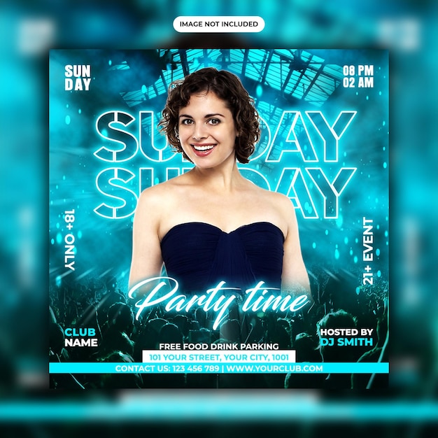 Night party club DJ flyer template designs