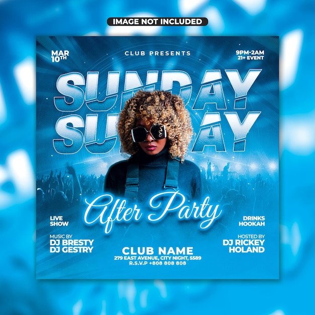 Night party club dj flyer template designs