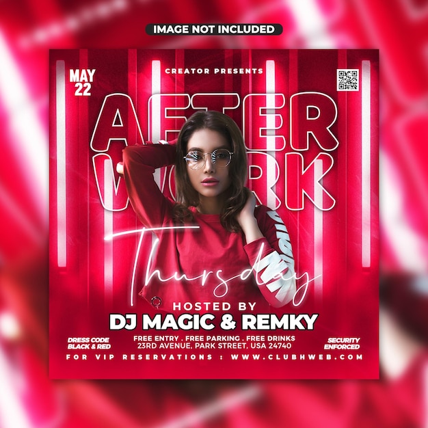 Night party club dj flyer template designs