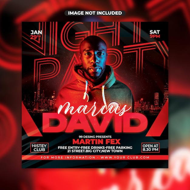 Night party club dj flyer template designs